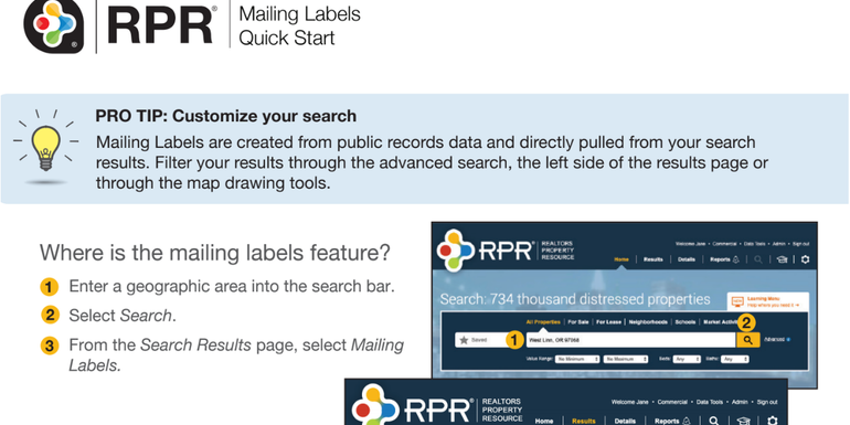 RPR Mailing Labels Cover Photo