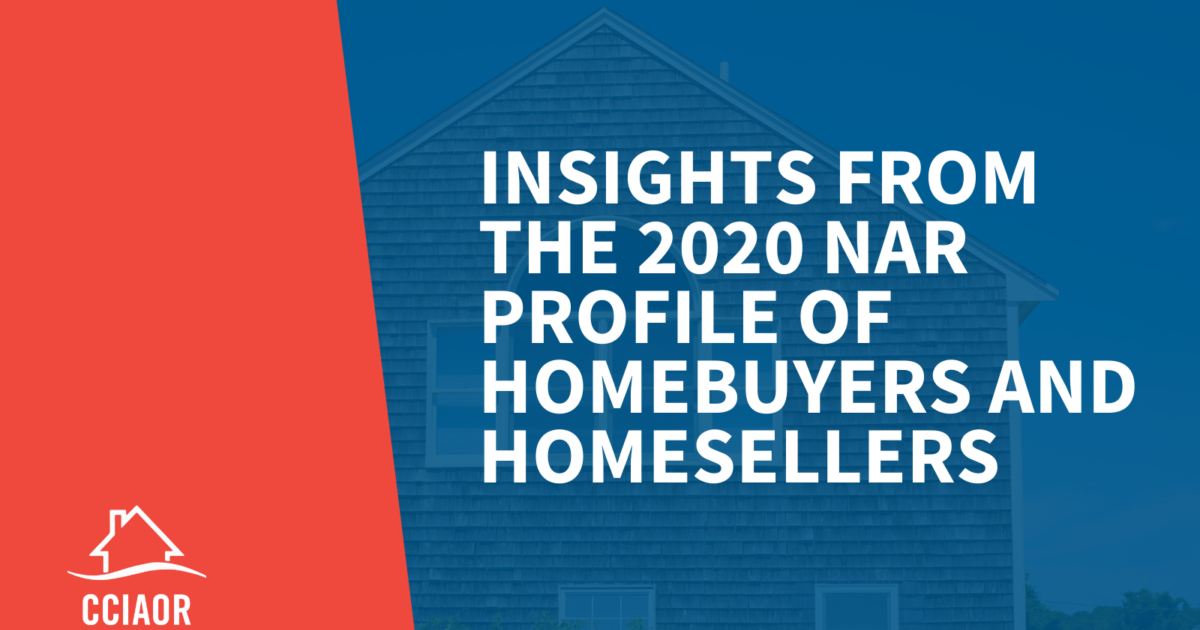 Local Insights From the NAR Profile of Homebuyers and… CCIAOR