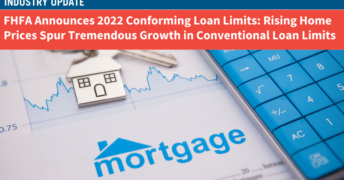 FHFA Announces 2022 Conforming Loan Limits CCIAOR